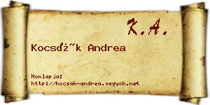 Kocsák Andrea névjegykártya