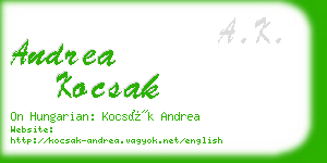 andrea kocsak business card